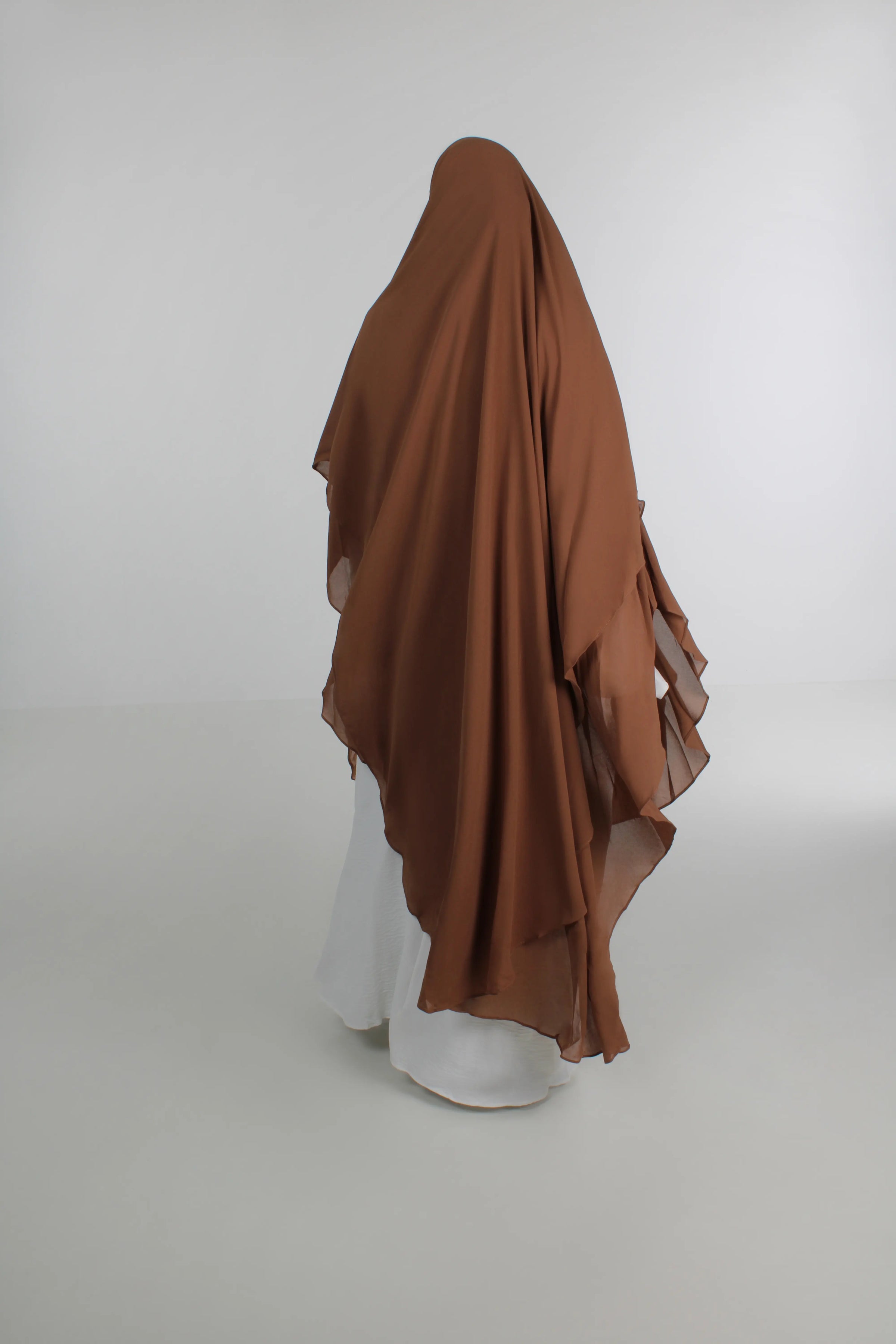 Chiffon Long Khimar – Cappuccino