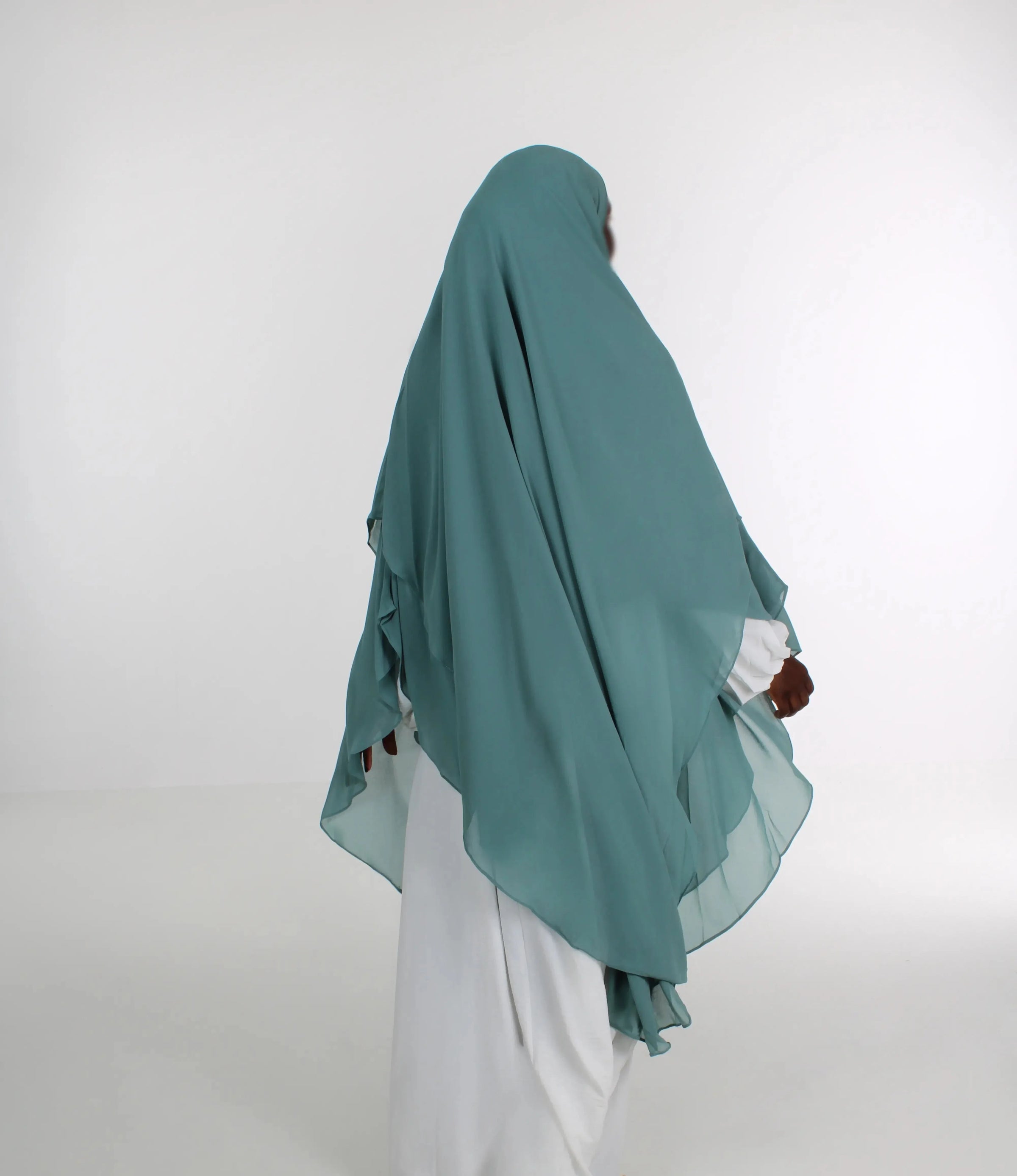Chiffon Long Khimar – Petrol Blue