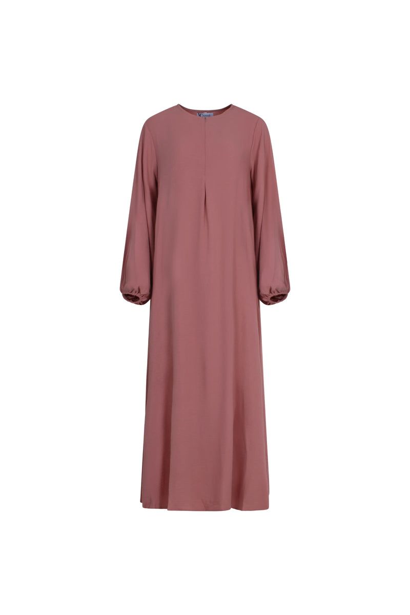 Kjole-dame-rosa-front-Abaya-Qamar