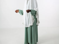 Ruffles Khimar i hvit, detalj av rysjekanten