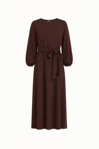 Amina Abaya Chocolate Brown - med belte